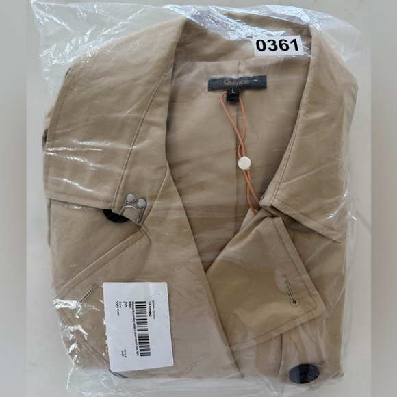 QUINCE Comfort Stretch Short Trench Coat L - Picture 9 of 9